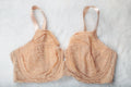 Calvin Klein 40DD Unlined Semi-sheer Lace Underwire Bra Beige