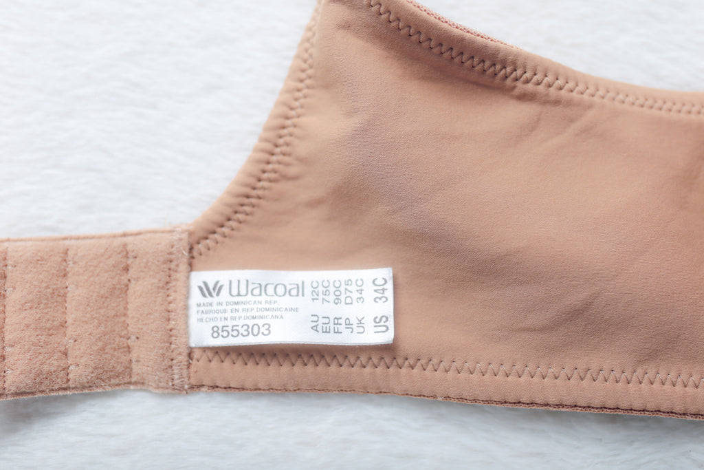 Wacoal Back Appeal 855303 Smoothing Unlined Underwire Bra Beige 34C