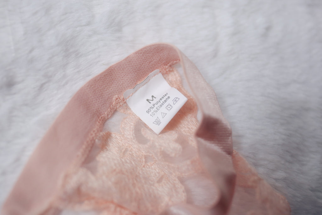 Pink Sheer Lace Sexy Racerback Bralette: Medium