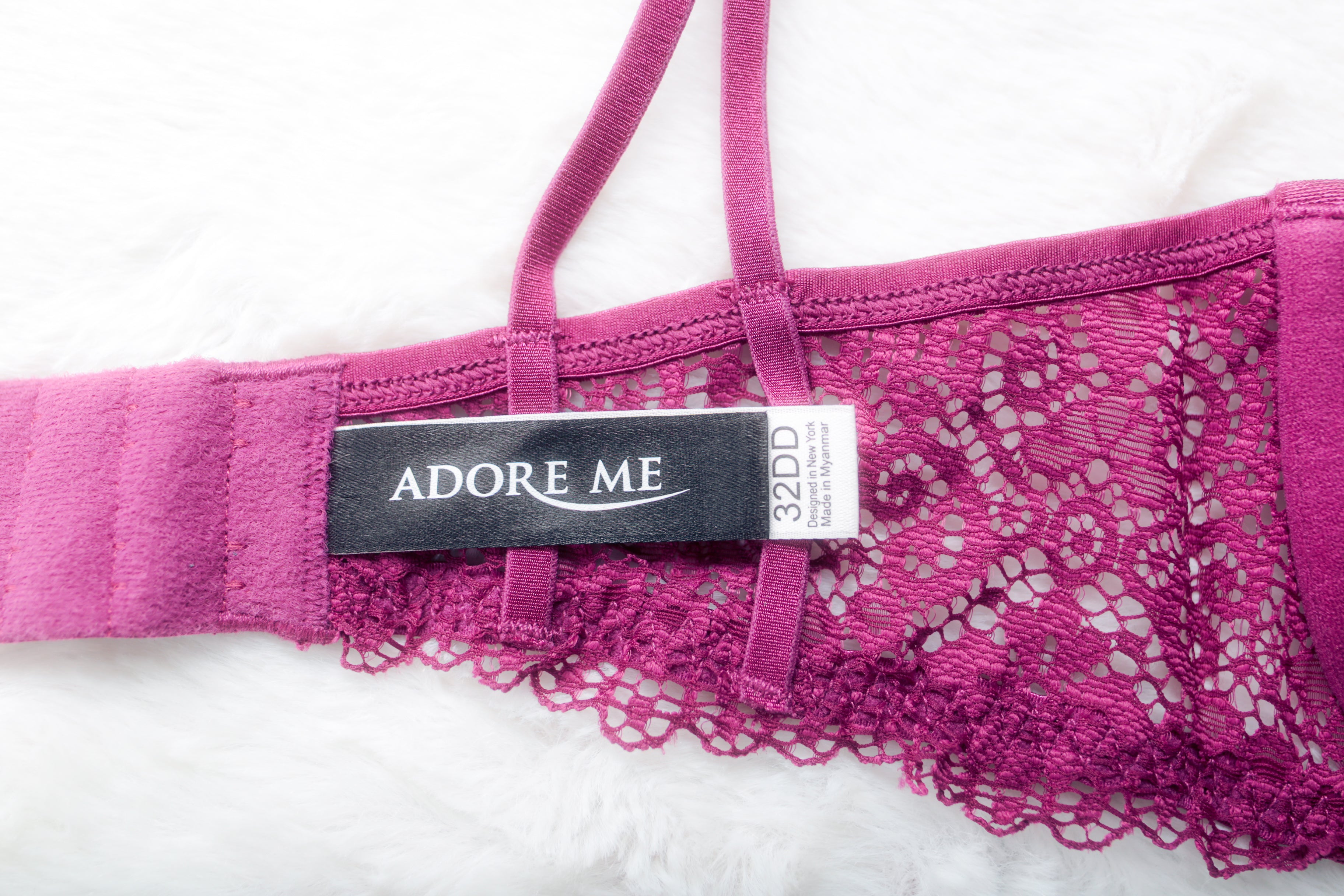 Adore Me 32DD Unlined Lace Peek-a-boo Bra Purple