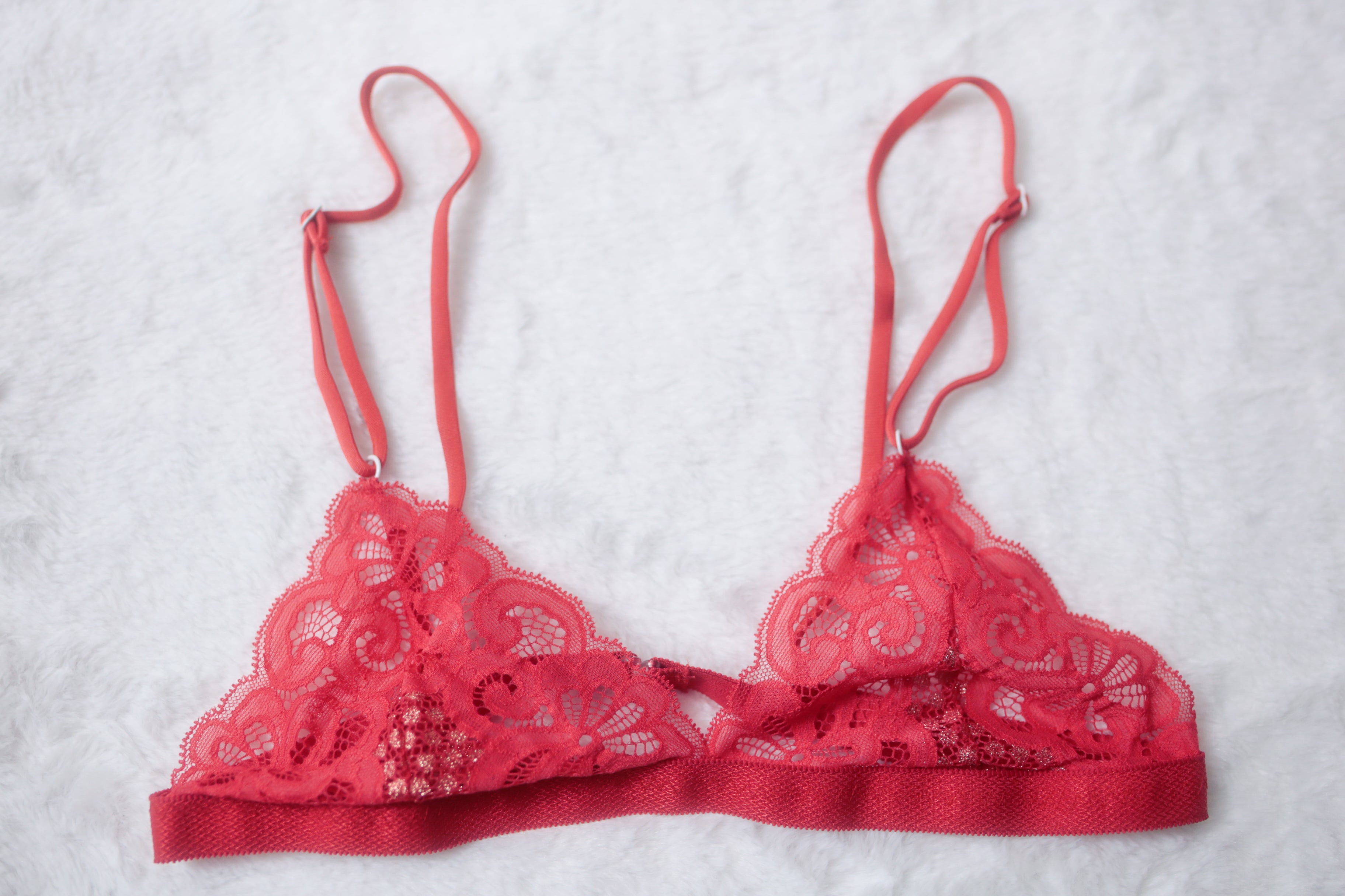 Milana Design 30B Bralette Handmade Unlined Red Lace