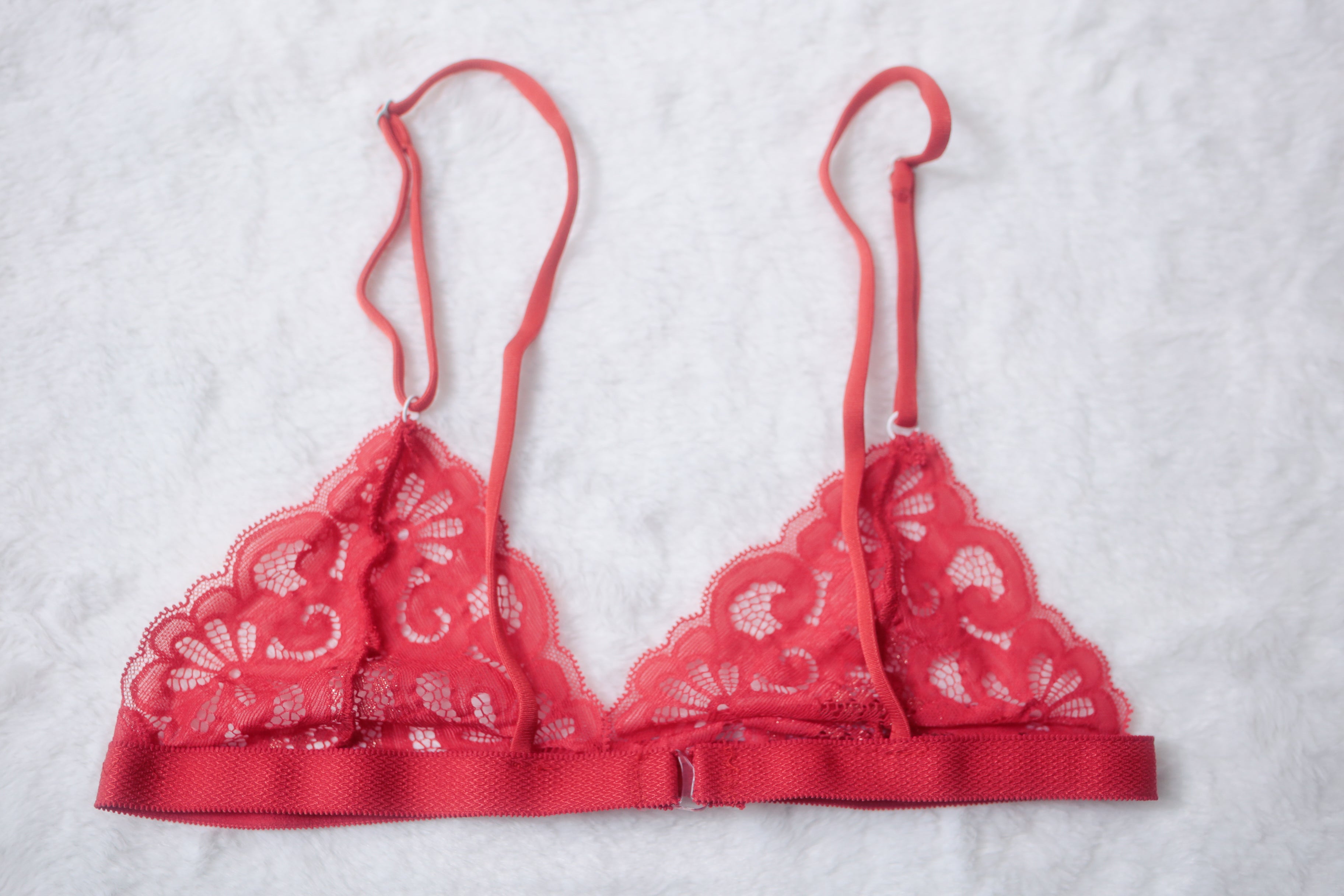 Milana Design 30B Bralette Handmade Unlined Red Lace