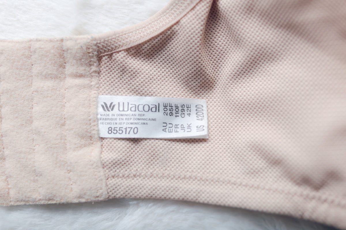 Wacoal Simone Sport 855170 Underwire Sports Bra Beige US 42DDD UK 42E