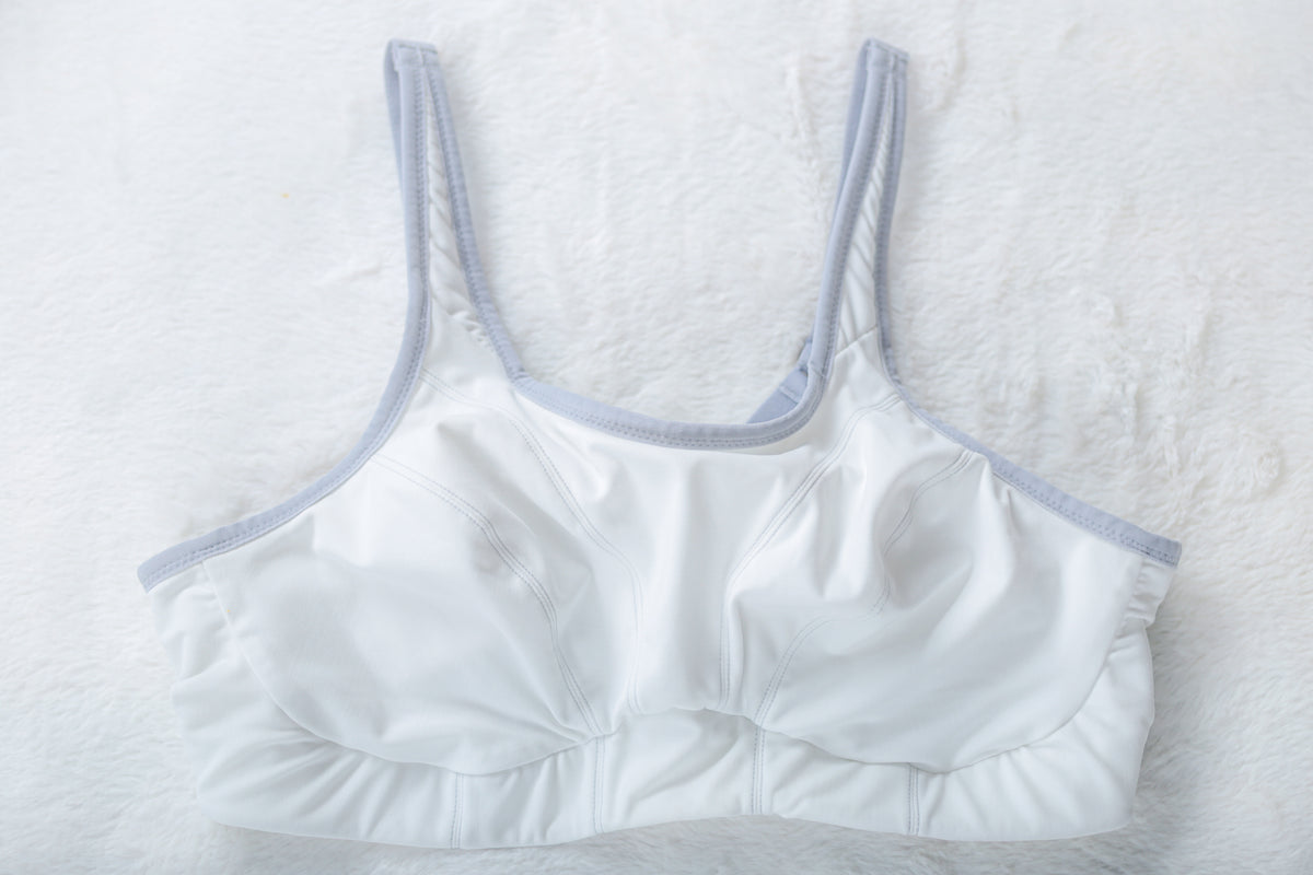 Goddess GD6910 Synergy Soft Cup Wireless Sports Bra White US 34DDD UK 34E