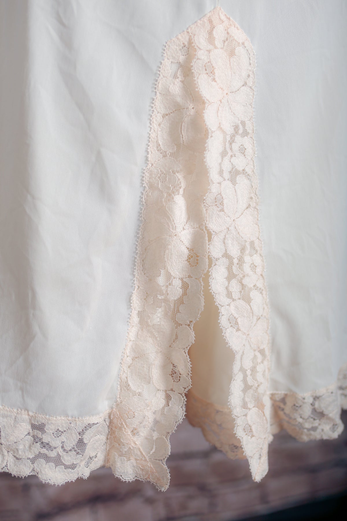 Wonder Maid Vintage Satin Lace Pettipants Slip Shorts Beige Medium