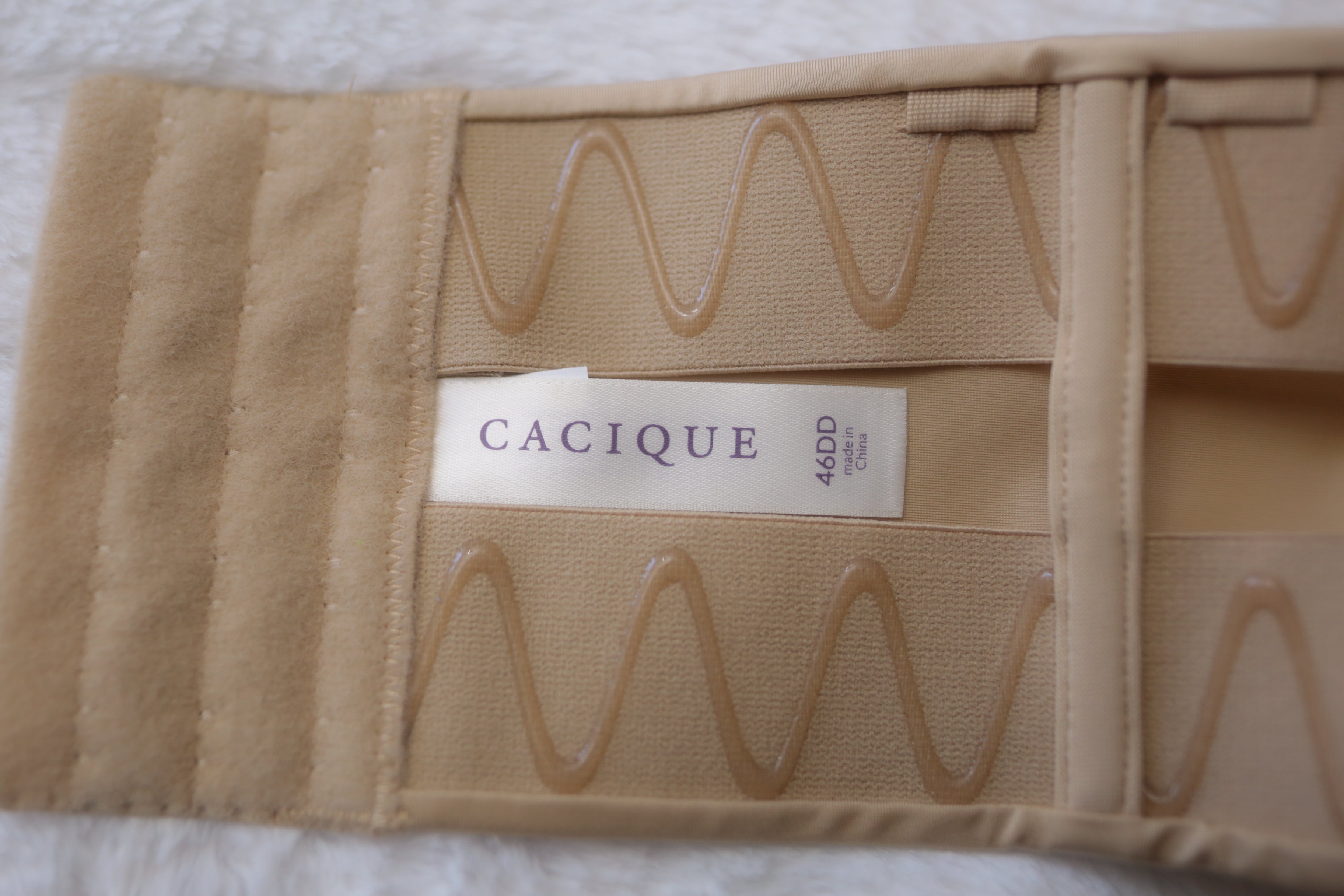 Cacique 46DD Bare Solution Strapless Bra Nude NEW