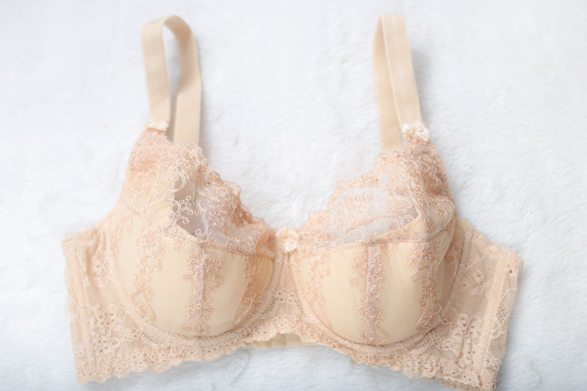 Vena Lingerie Molded Lace Balconette Bra Beige EU 90C US 40C