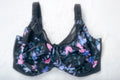Goddess Kayla Banded GD6162 Unlined Full Figure Underwire Bra Black Floral US 34J UK 34GG
