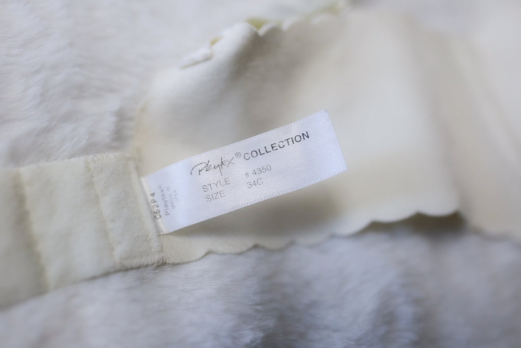 Playtex Vintage 34C Only You 4350 USA-made Underwire Unpadded Bra White