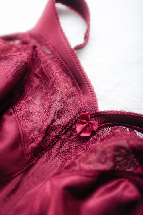 Glamorise MagicLift 1000 Cotton Soft Cup Full Coverage Wireless Bra Purple Wine US 42G UK 42F