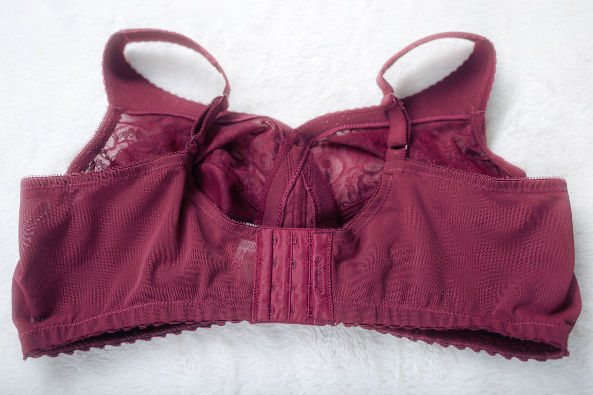 Glamorise MagicLift 1000 Cotton Soft Cup Full Coverage Wireless Bra Purple Wine US 42G UK 42F