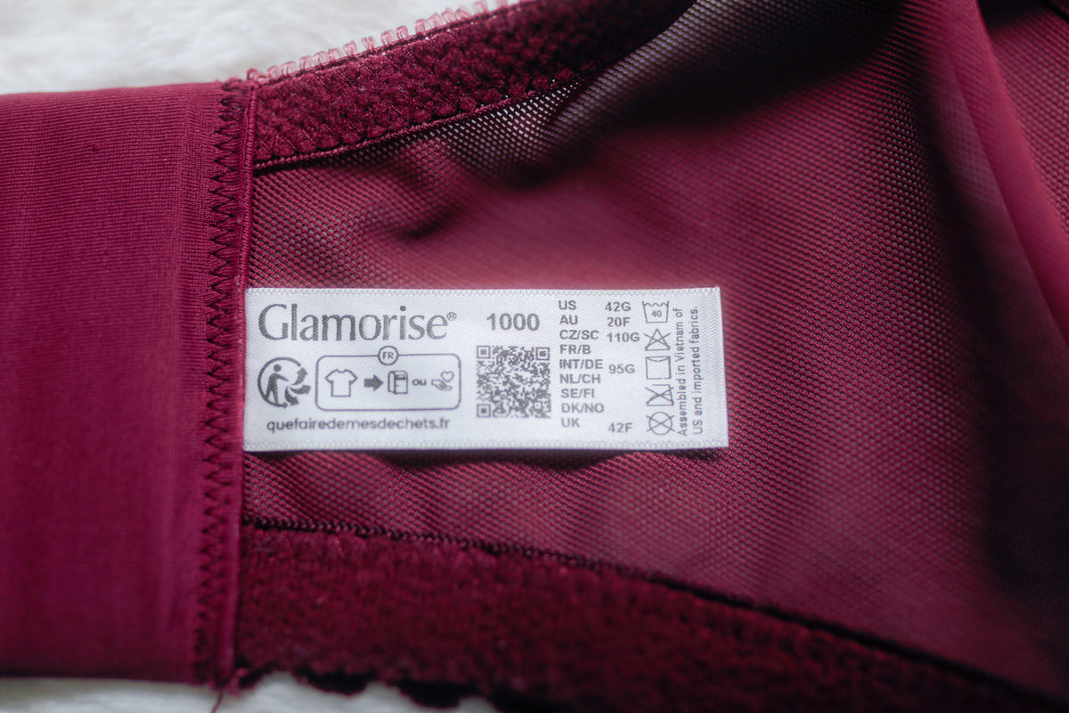 Glamorise MagicLift 1000 Cotton Soft Cup Full Coverage Wireless Bra Purple Wine US 42G UK 42F