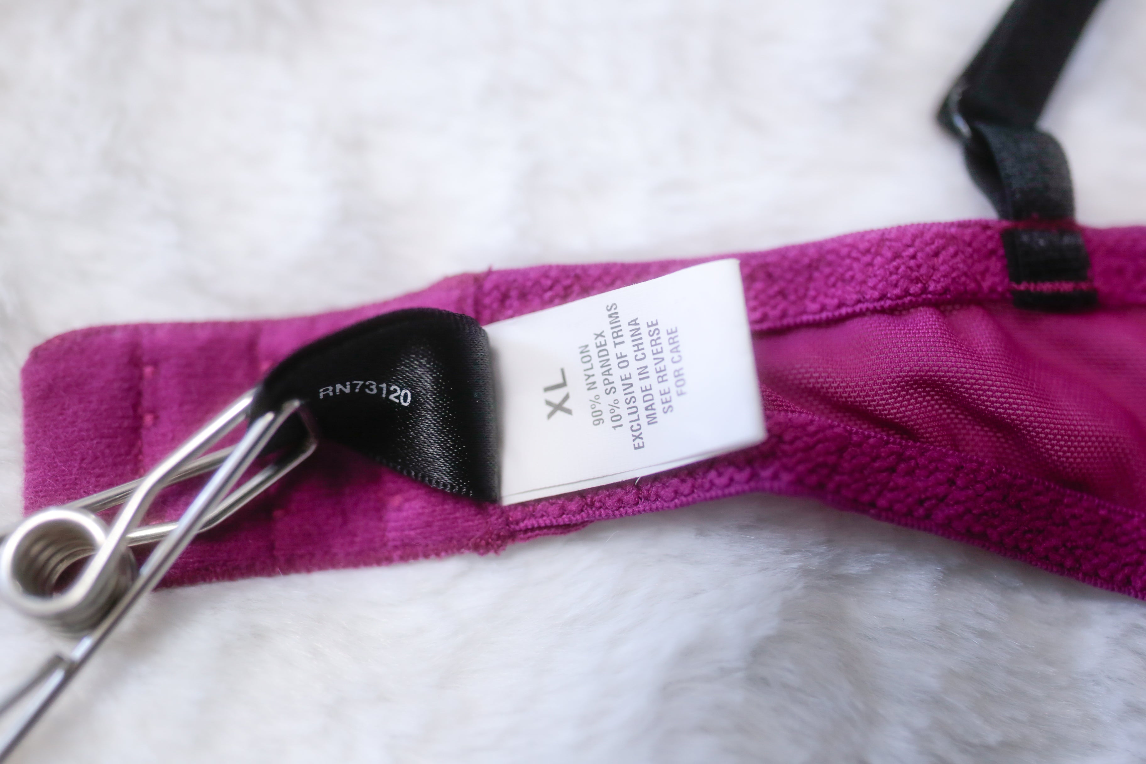 Frederick's of Hollywood Sheer Mesh Bra XL Purple and Black