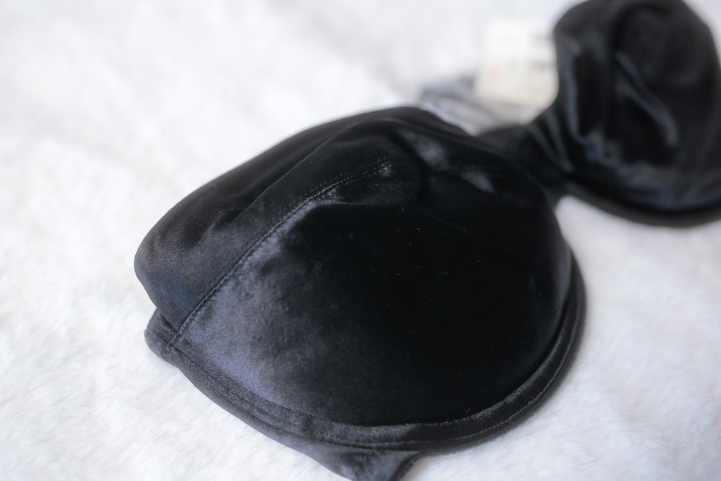 Victoria's Secret 36C Vintage Strapless Convertible Demi Push-up Bra Black Satin
