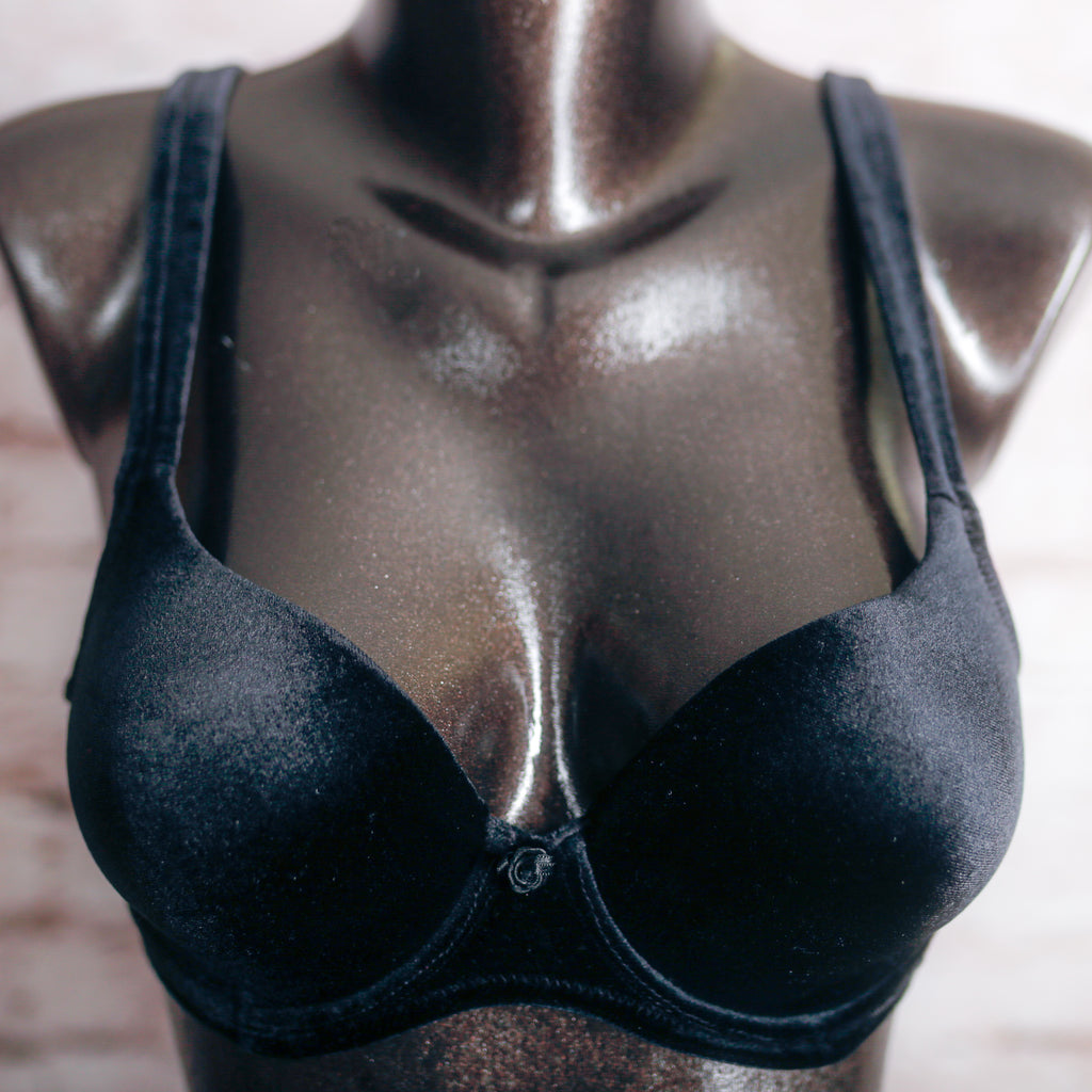 Victoria's Secret Vintage Y2K Velvet Demi Bra Black 36A