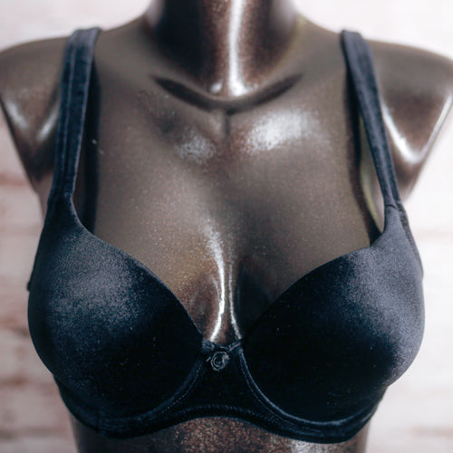 Victoria's Secret Vintage Y2K Velvet Demi Bra Black 36A