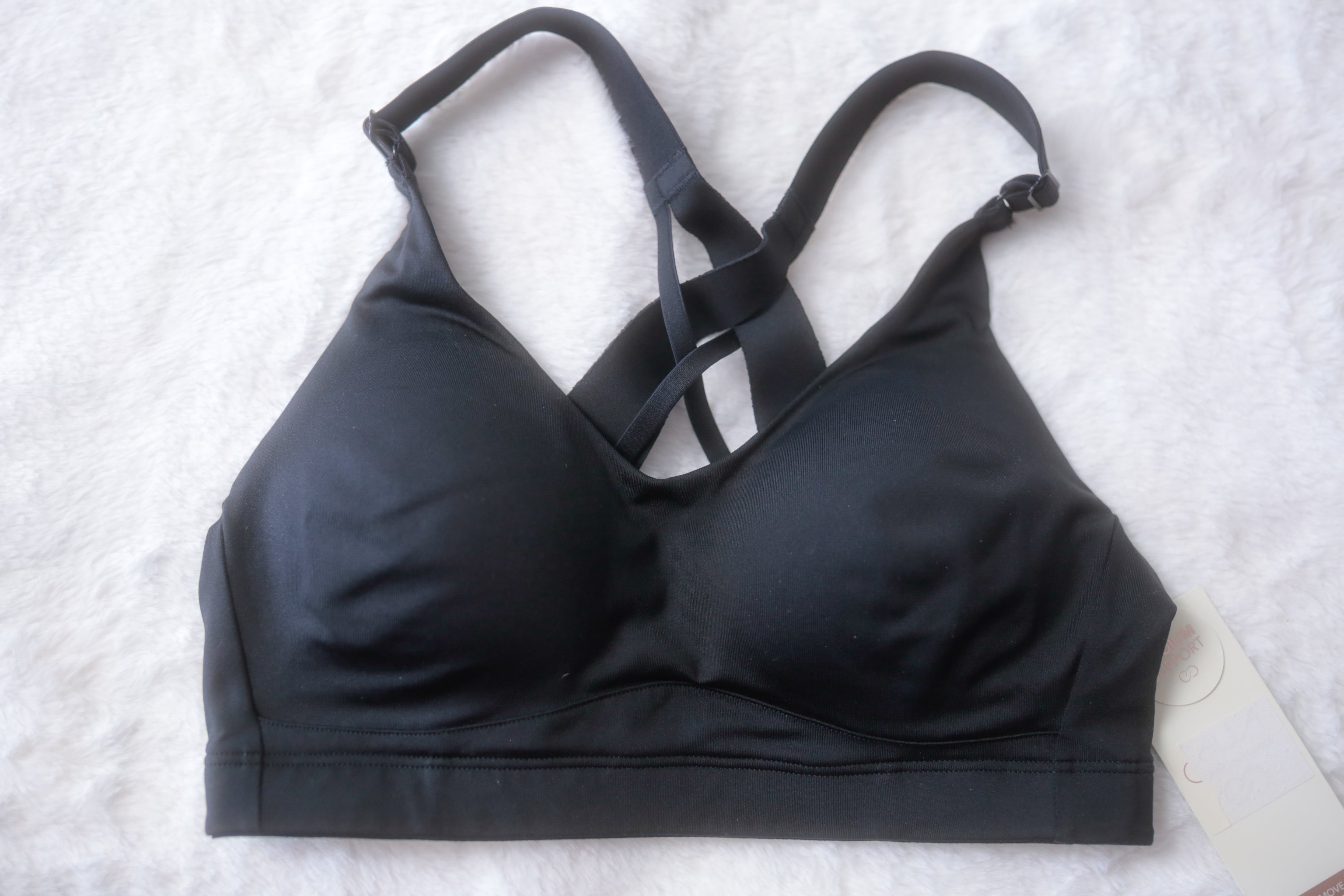 Calia Black Made to Move Sports Bra Front-zip Medium-impact Wireless XSmall NEW