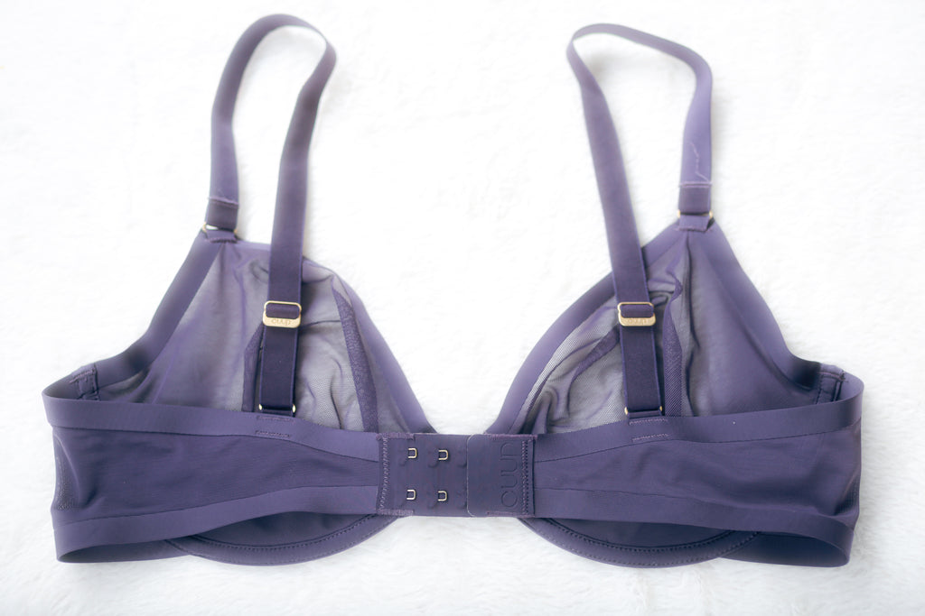 CUUP The Plunge Unlined Sheer Mesh Bra Purple 36D