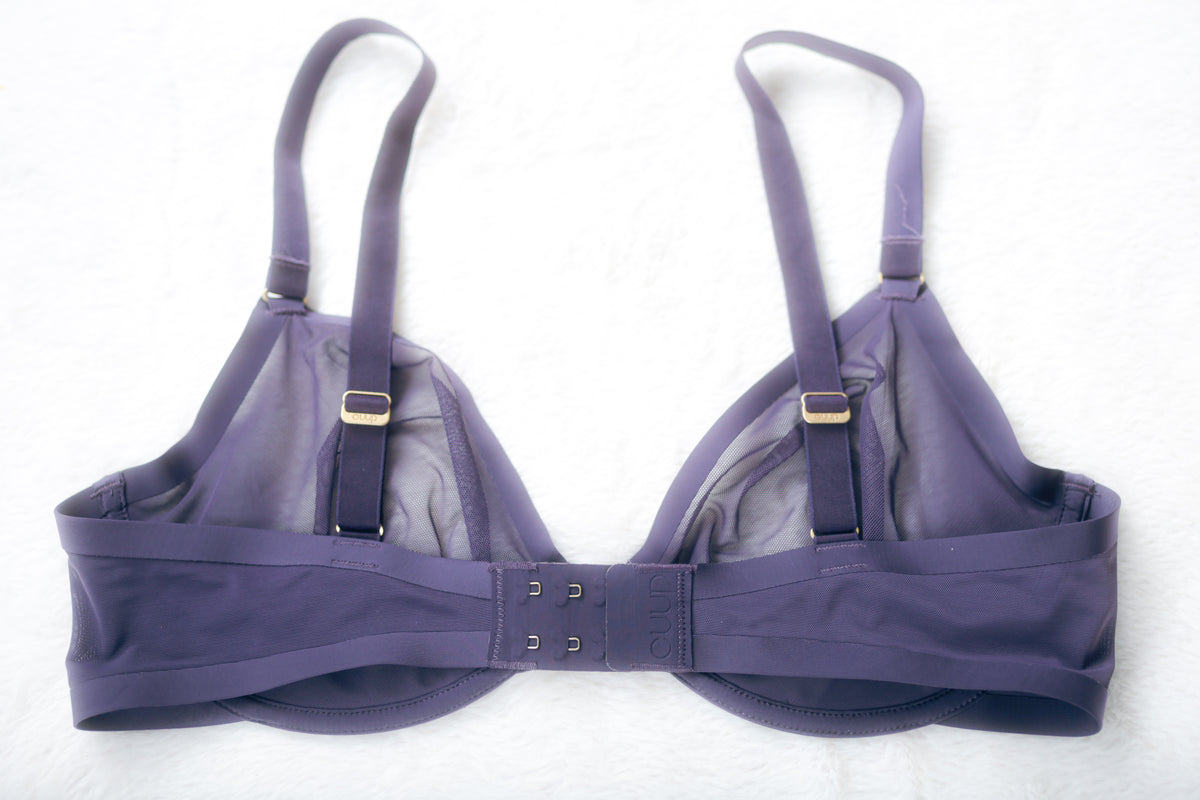 CUUP The Plunge Unlined Sheer Mesh Bra Purple 36D