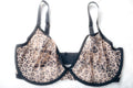 CUUP The Plunge Unlined Sheer Mesh Bra Cheetah 36H