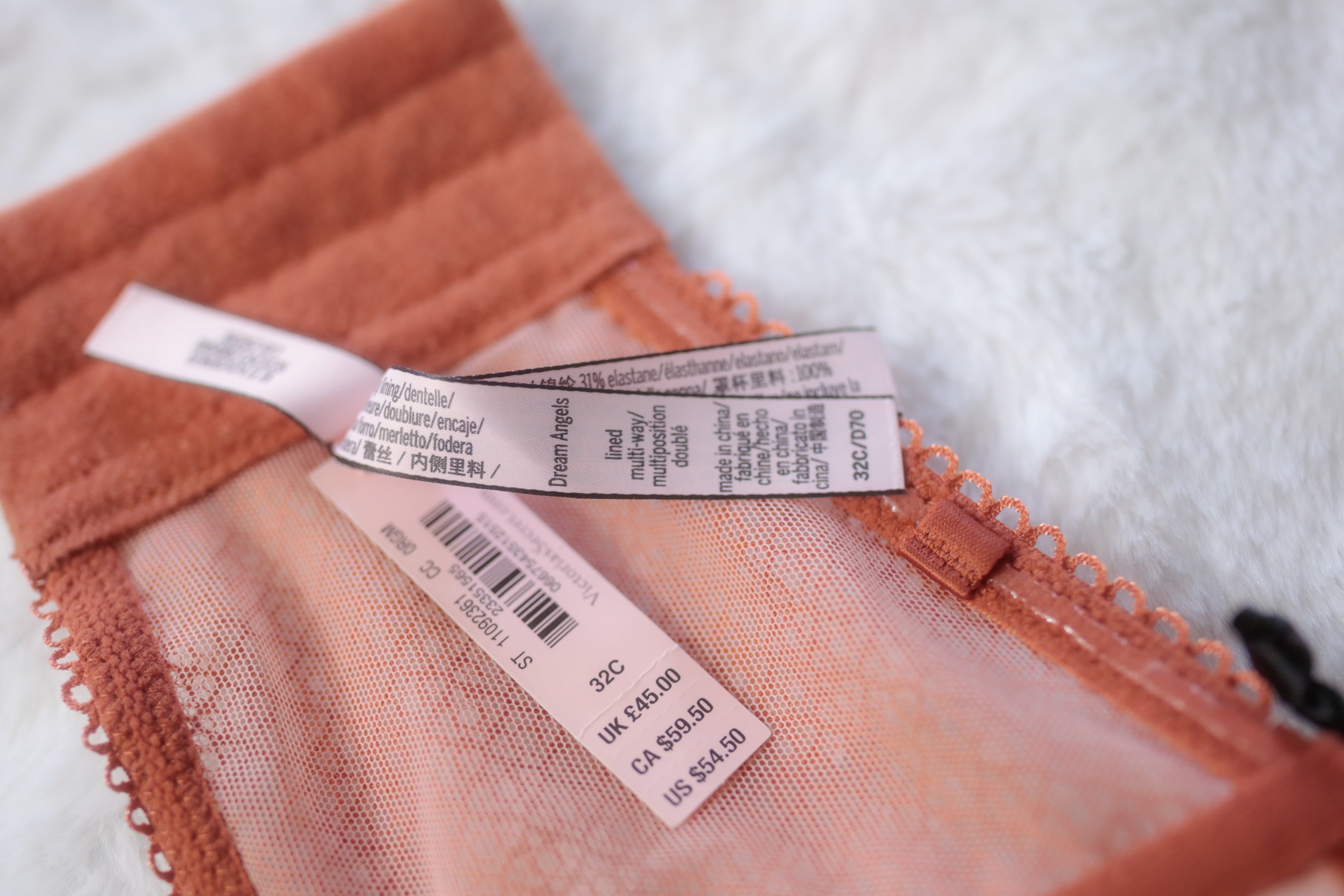 Victoria's Secret 32C Dream Angels Lined Demi Multiway Longline Bra NEW