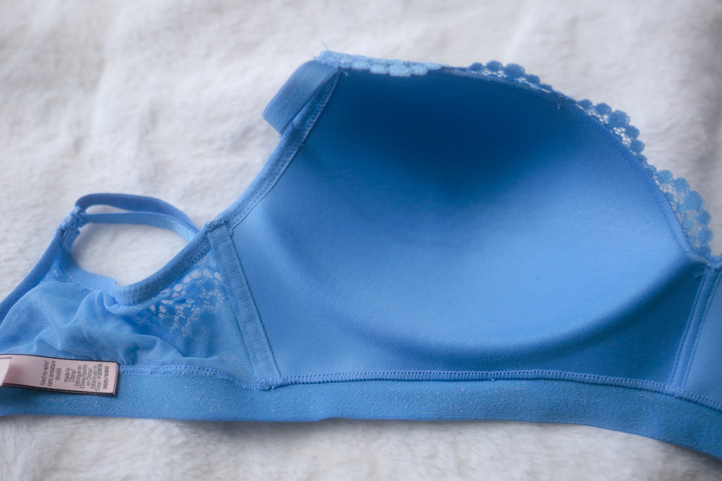 Victoria's Secret 36D Lined No-wire Wireless Bra Blue Lace