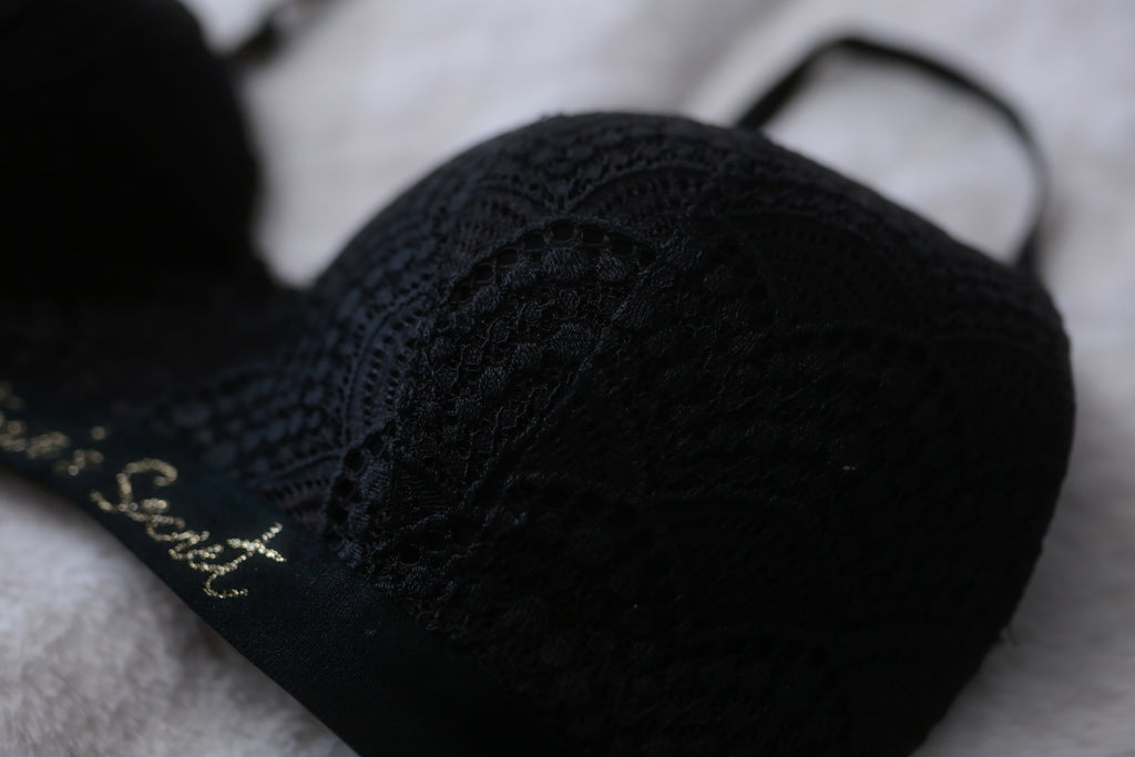 Victoria's Secret 36D Lined No-wire Wireless Bra Black Lace