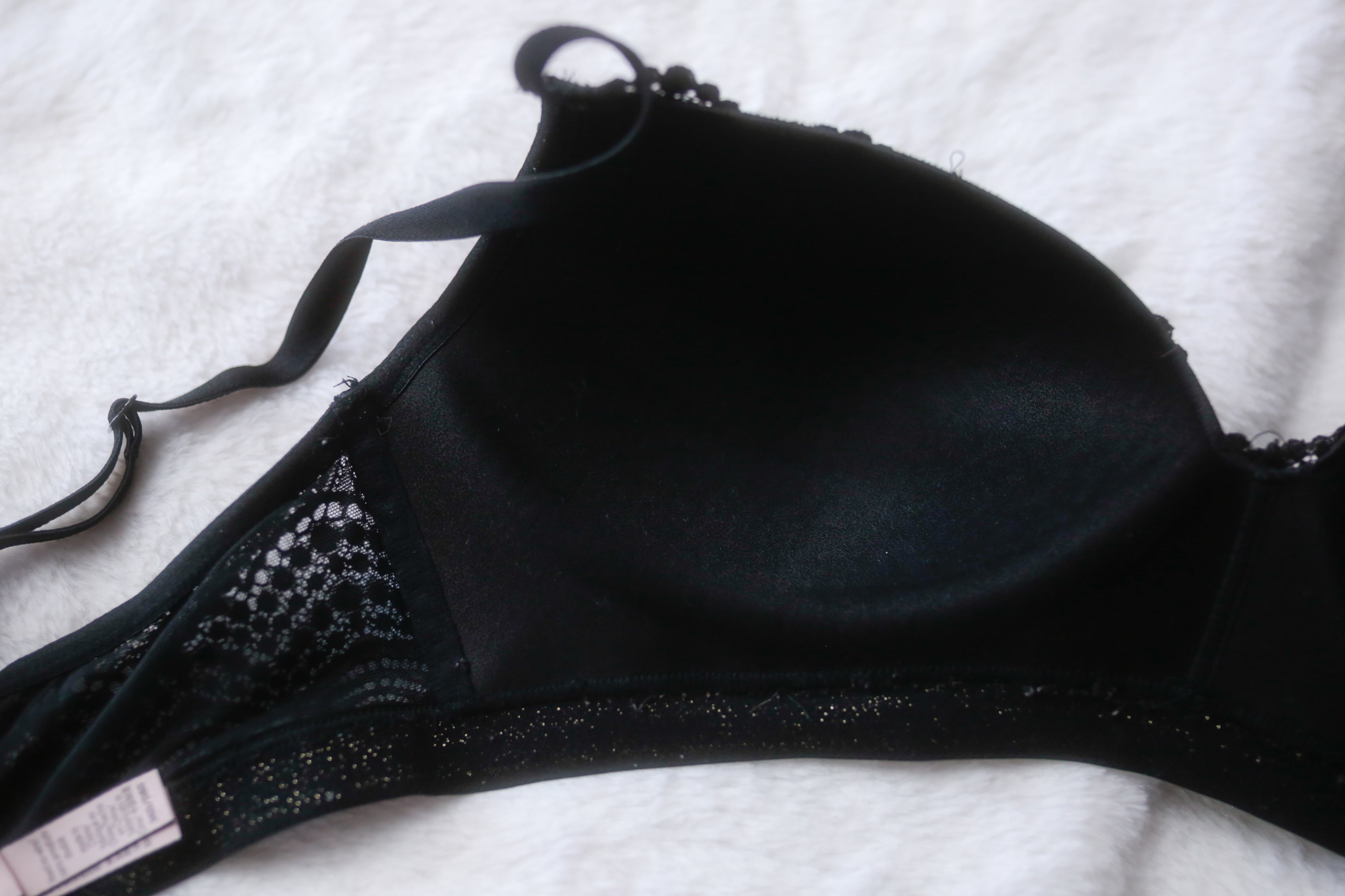 Victoria's Secret 36D Lined No-wire Wireless Bra Black Lace