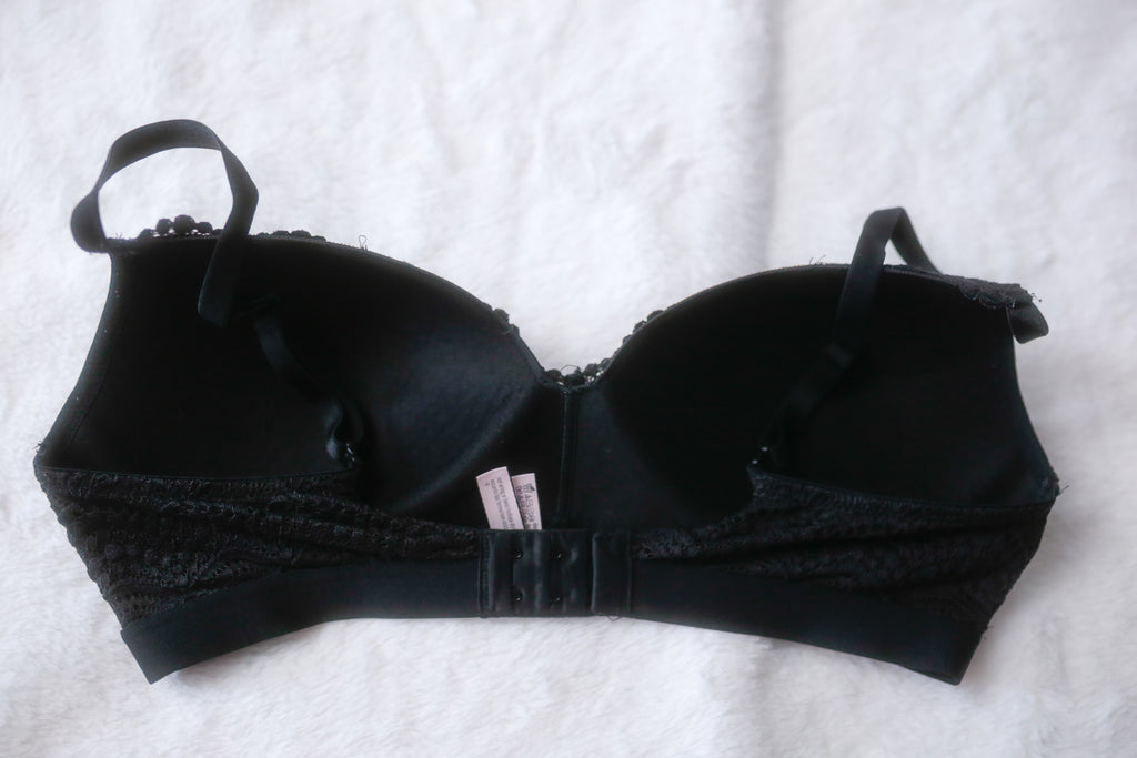 Victoria's Secret 36D Lined No-wire Wireless Bra Black Lace