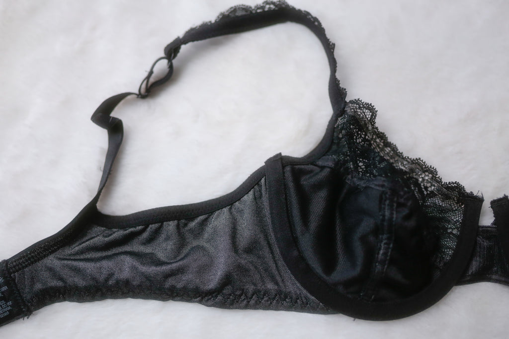 Bali 34B Lace Desire 6543 Seamed Lined Lace Unpadded Underwire Bra Black