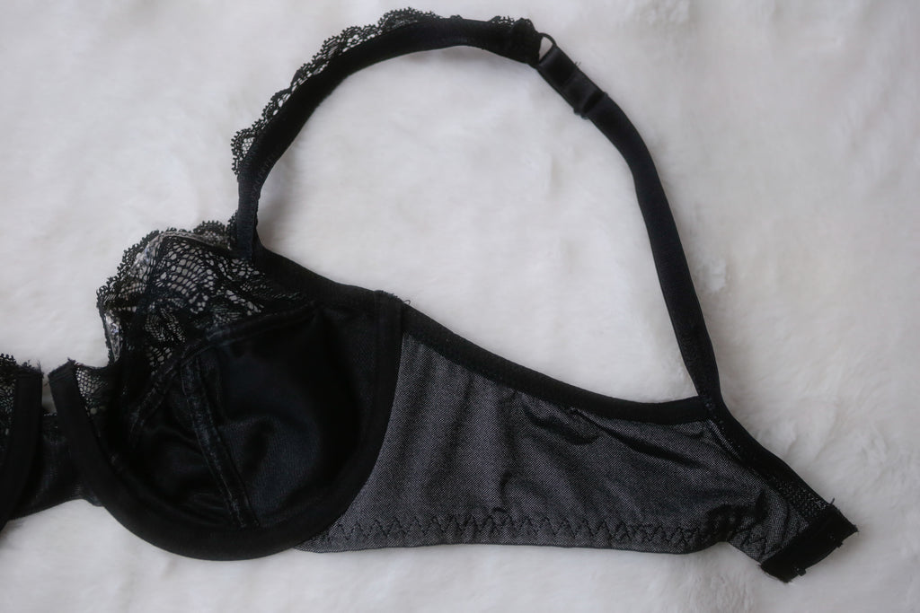 Bali 34B Lace Desire 6543 Seamed Lined Lace Unpadded Underwire Bra Black