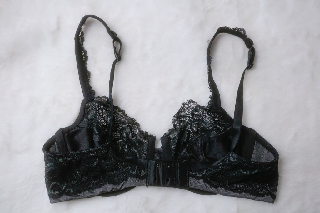 Bali 34B Lace Desire 6543 Seamed Lined Lace Unpadded Underwire Bra Black