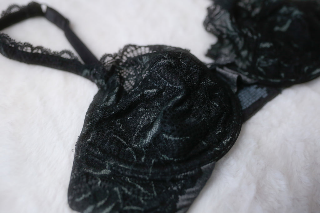 Bali 34B Lace Desire 6543 Seamed Lined Lace Unpadded Underwire Bra Black