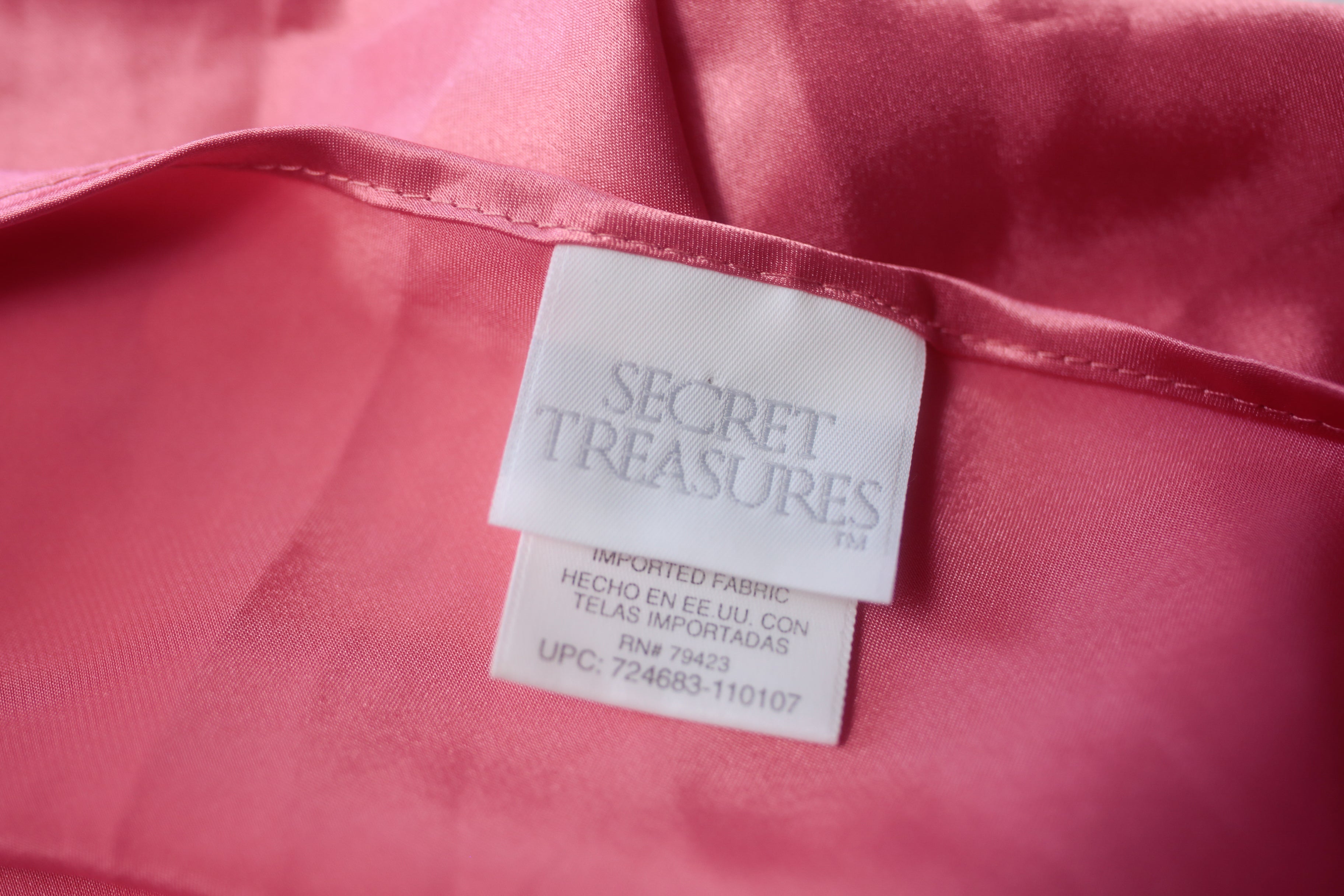 Secret Treasures Vintage Chemise Babydoll Y2K USA-made Pink Satin Large
