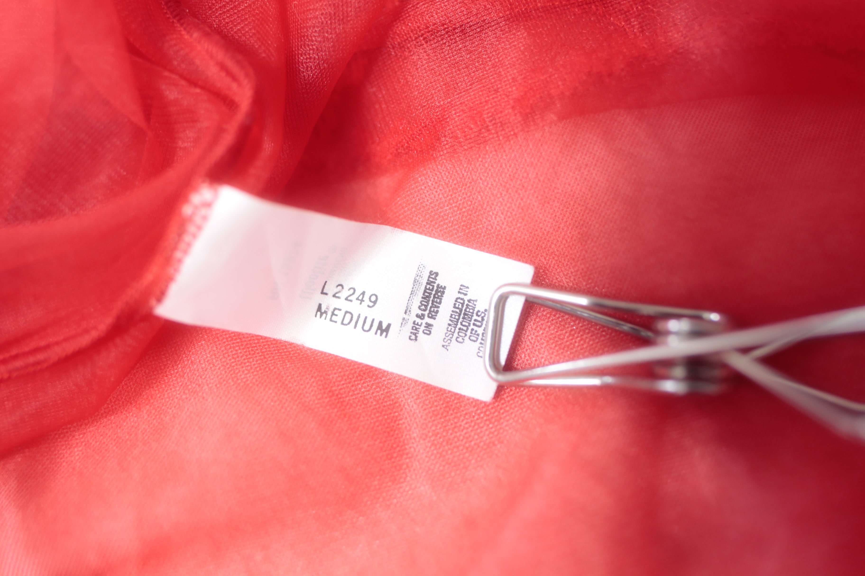 90s Vintage Red Tulle Mesh Lace Shawl Lingerie: Size Medium