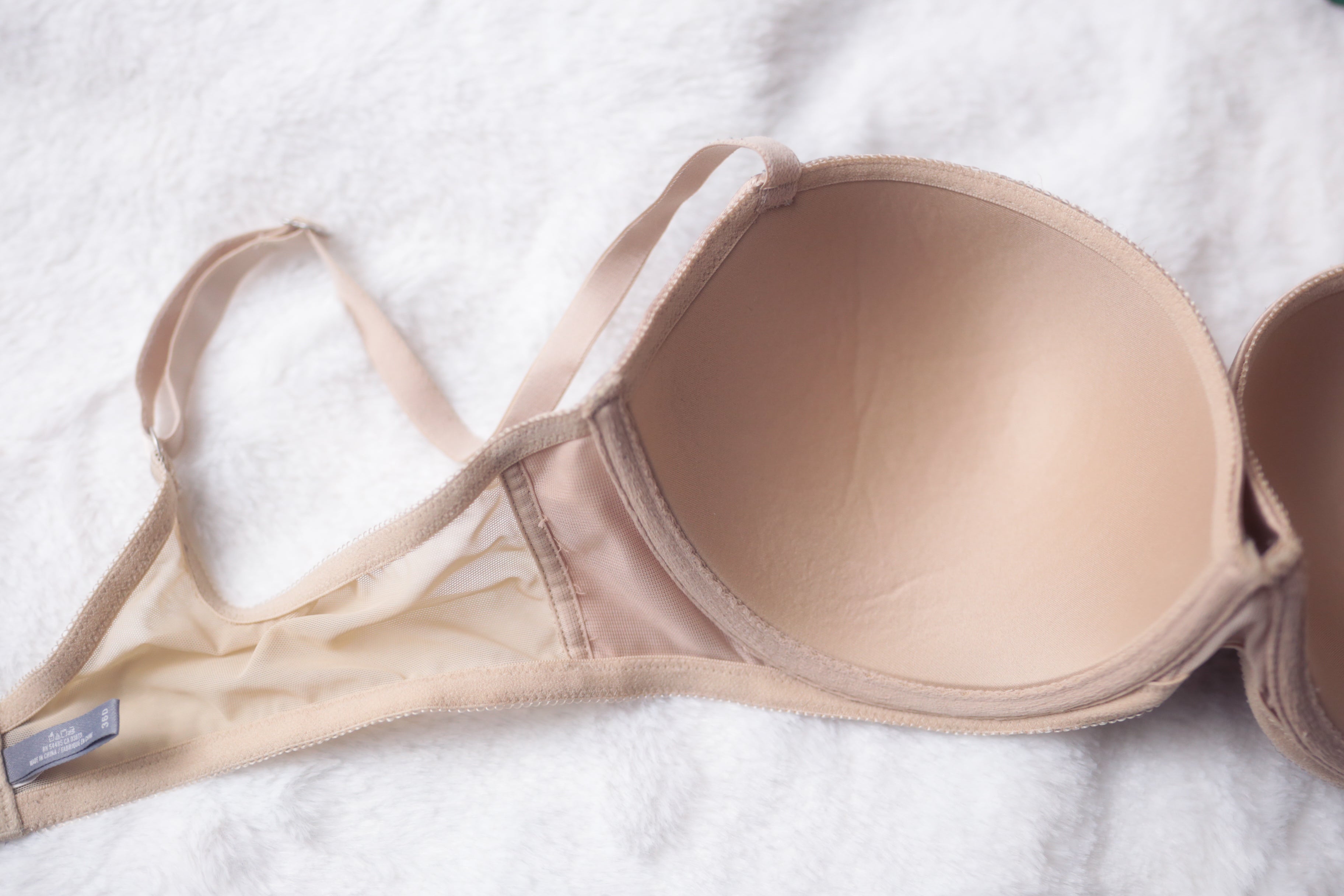 Aerie 36D T-shirt Bra Molded Padded Underwire Nude with Black