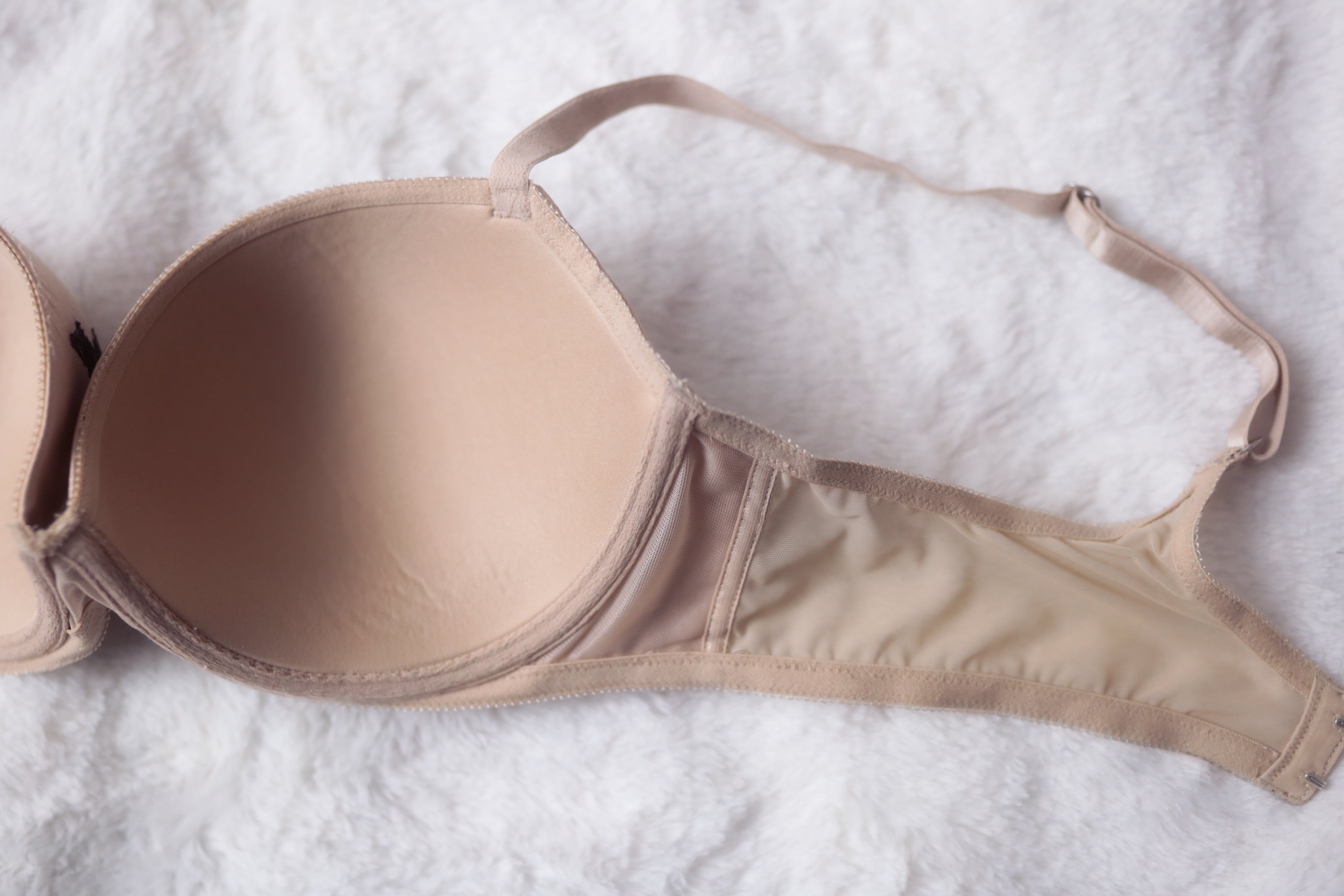 Aerie 36D T-shirt Bra Molded Padded Underwire Nude with Black