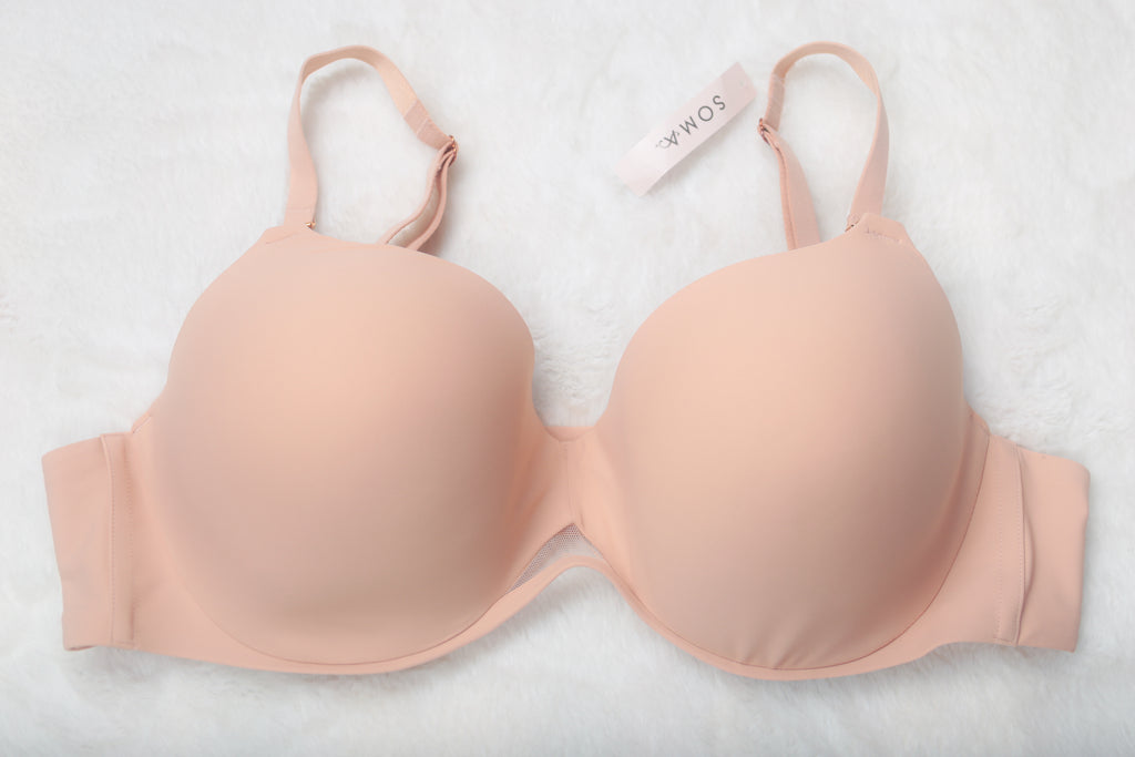 Soma 42C Bodify Perfect Coverage Smoothing T-shirt Bra Pink NEW