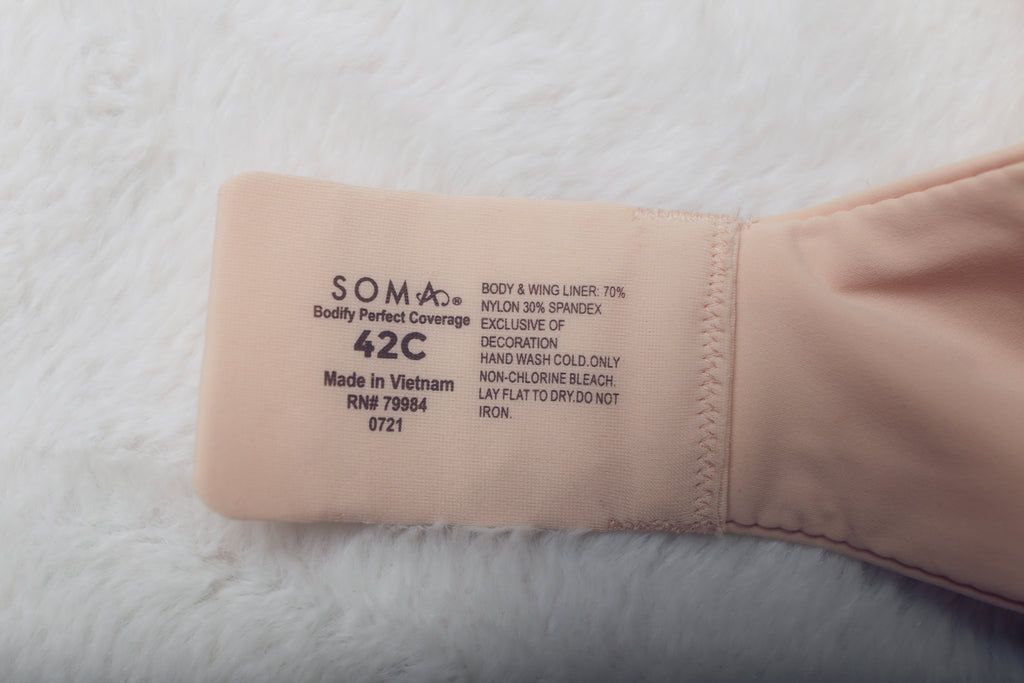 Soma 42C Bodify Perfect Coverage Smoothing T-shirt Bra Ivory Sand NEW