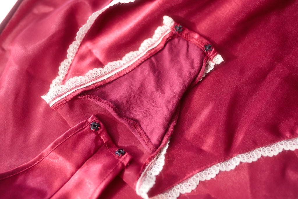 Victoria's Secret Vintage Teddy Lingerie Gold Label Red Satin Lace Medium