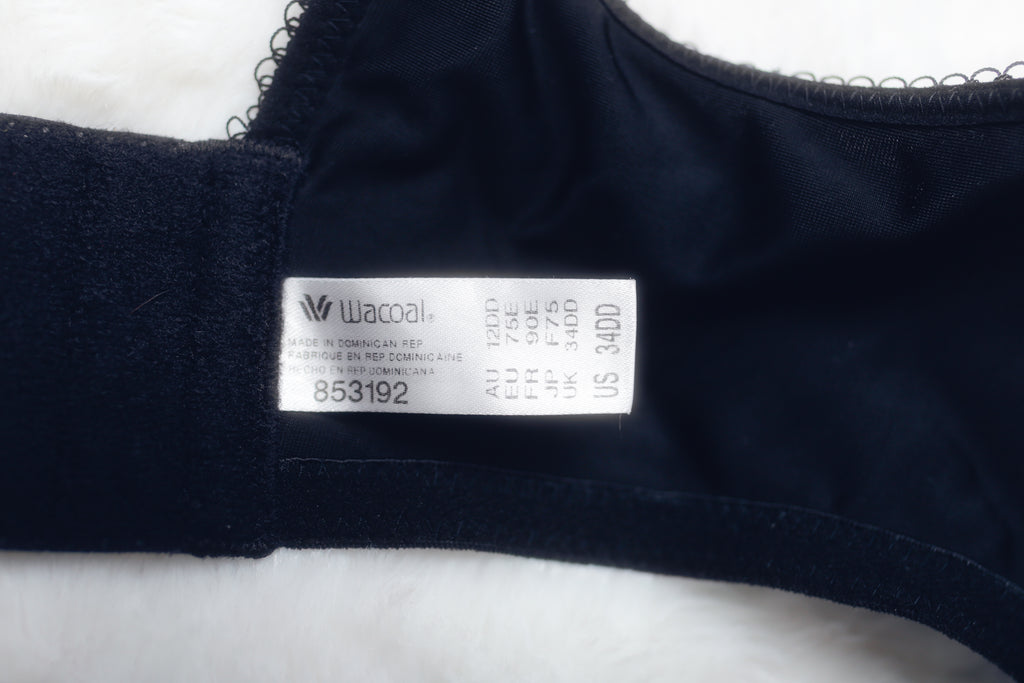 Wacoal 34DD Basic Beauty Spacer 853192 Full Coverage Breathable Underwire Bra Black