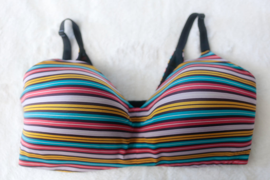 Torrid Curve 42H 360 Back Smoothing Wire-free Lightly Lined Everyday T-shirt Bra Colorful Striped