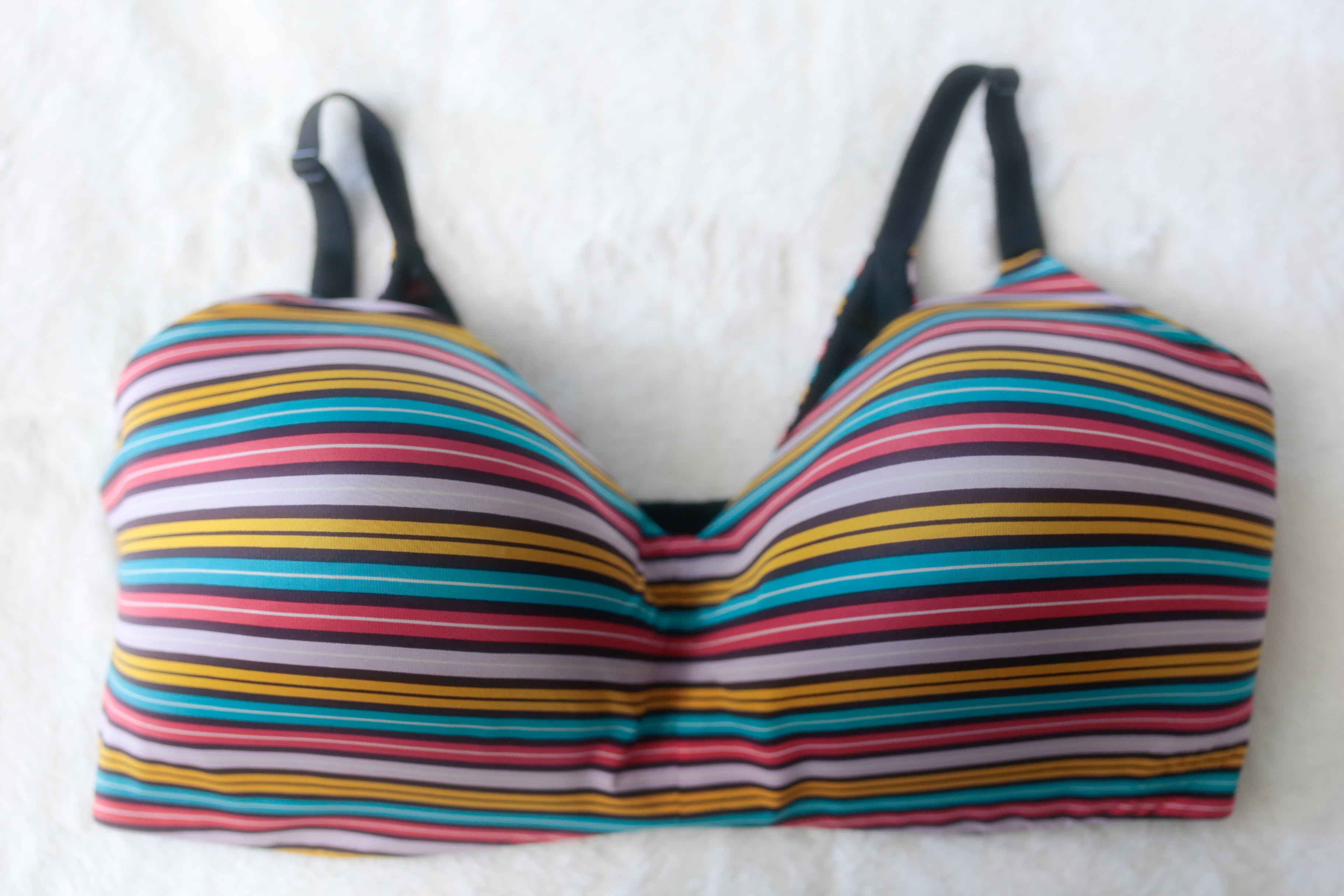 Torrid Curve 42H 360 Back Smoothing Wire-free Lightly Lined Everyday T-shirt Bra Colorful Striped