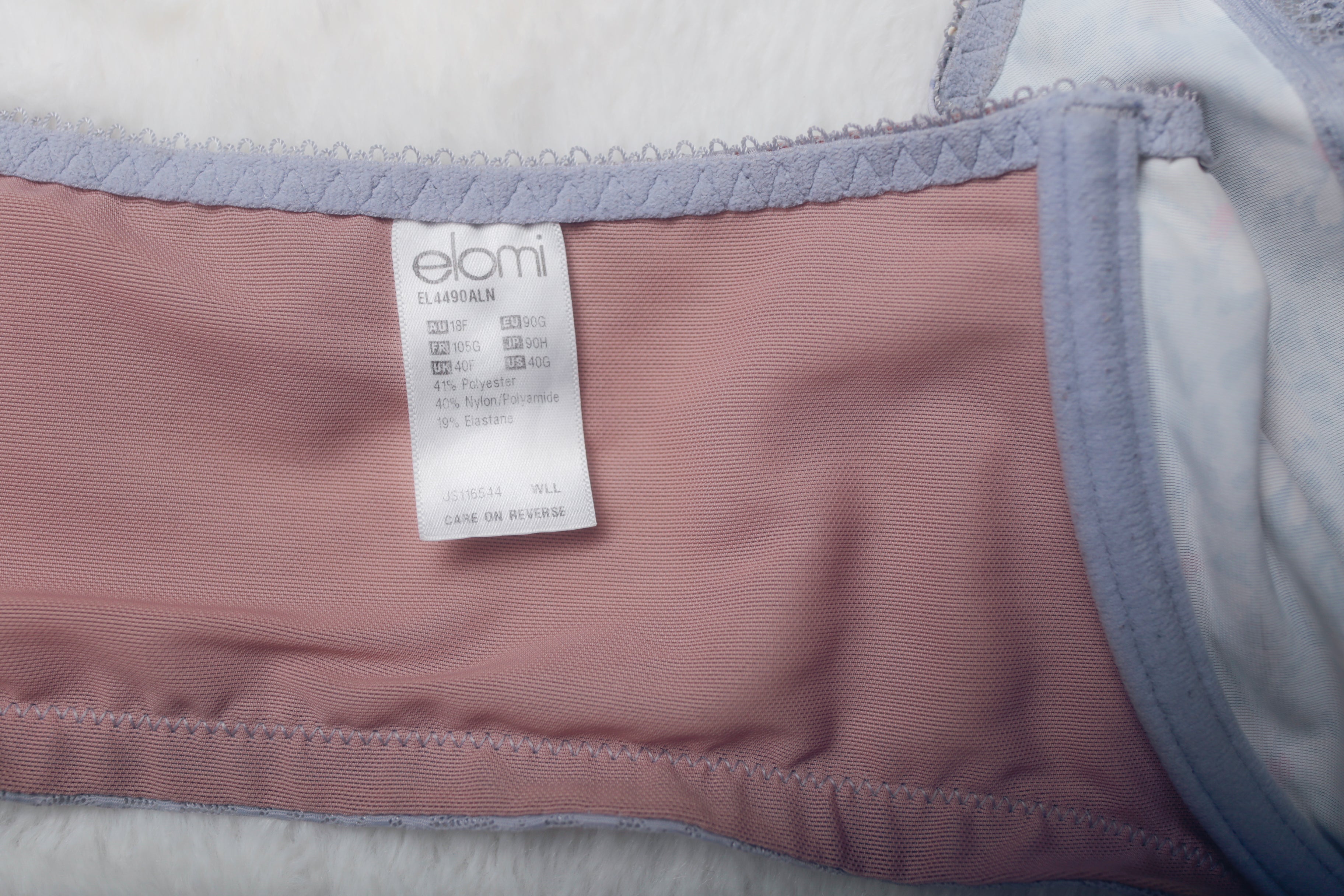 Elomi US 40G UK 40F EL4490 Lucie Plunge Stretch Unlined Underwire Full-coverage Bra