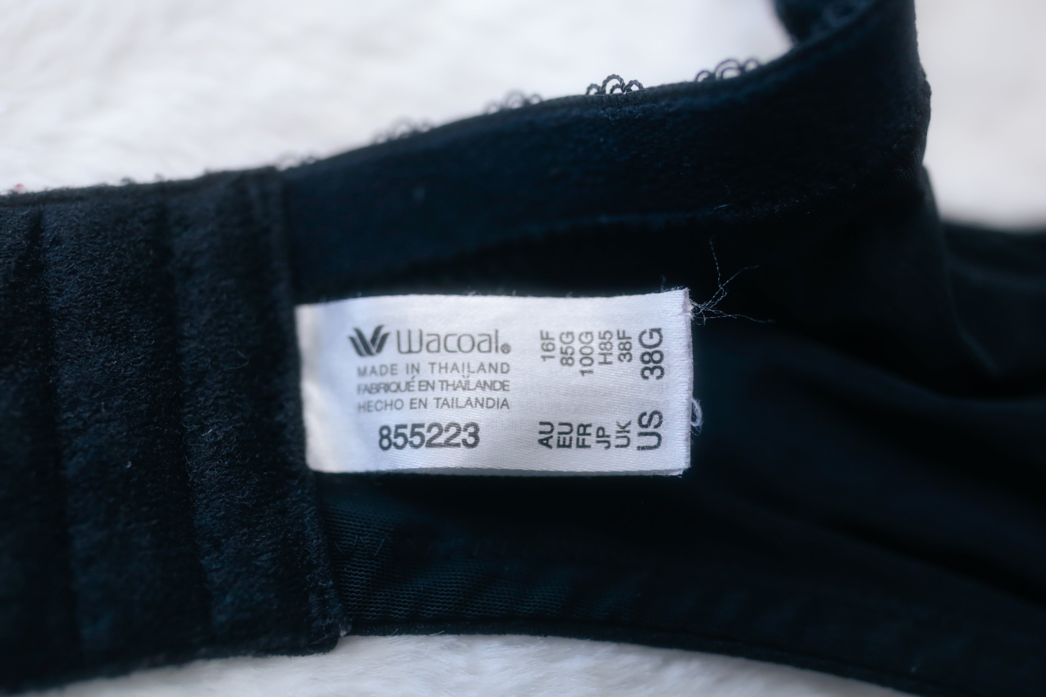 Wacoal 38G Top Tier Lace Cup 855223 Underwire Bra Black