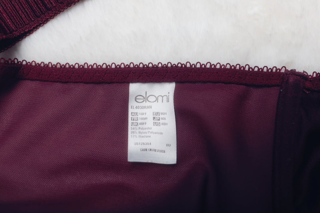 Elomi US 40H UK 40FF EL4030 Cate Unlined Full Cup Underwire Bra Purple