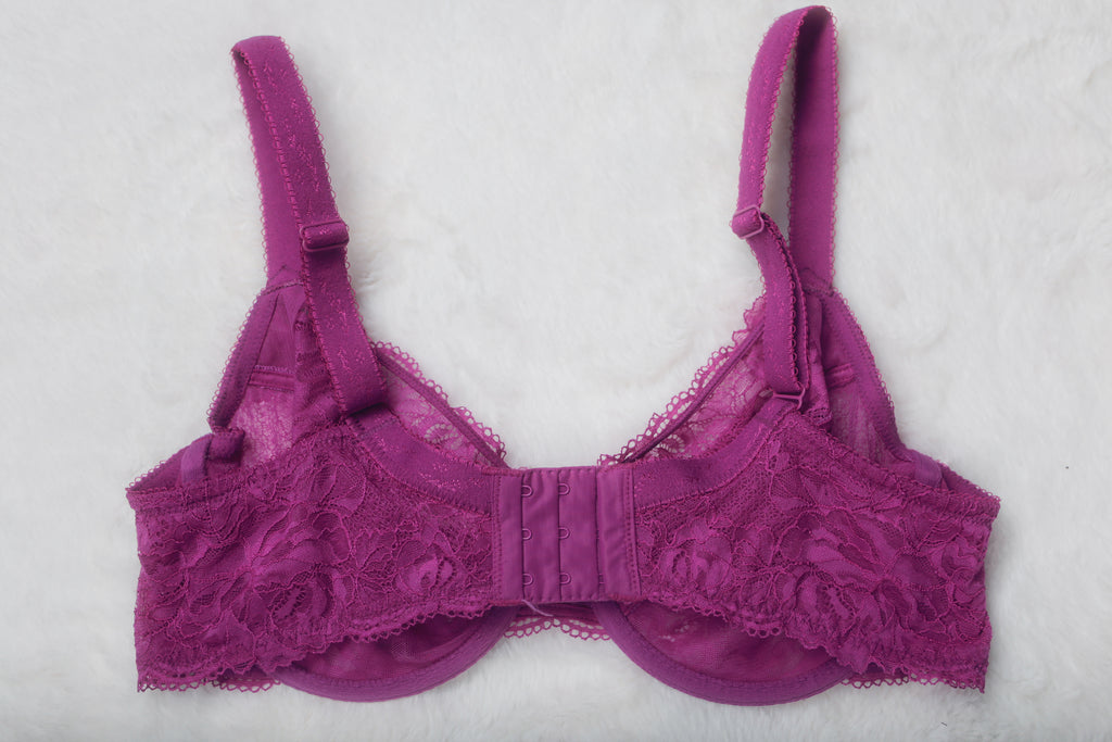 Wacoal 38D So Sophisticated 851287 Unlined Semi-sheer Lace Full Coverage Underwire Bra Pink