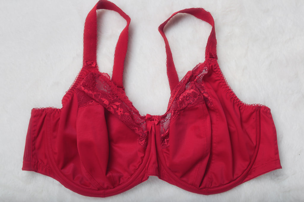 Elomi US 40H UK 40FF EL4111 Morgan Underwire Stretch Banded Unlined Bra Red