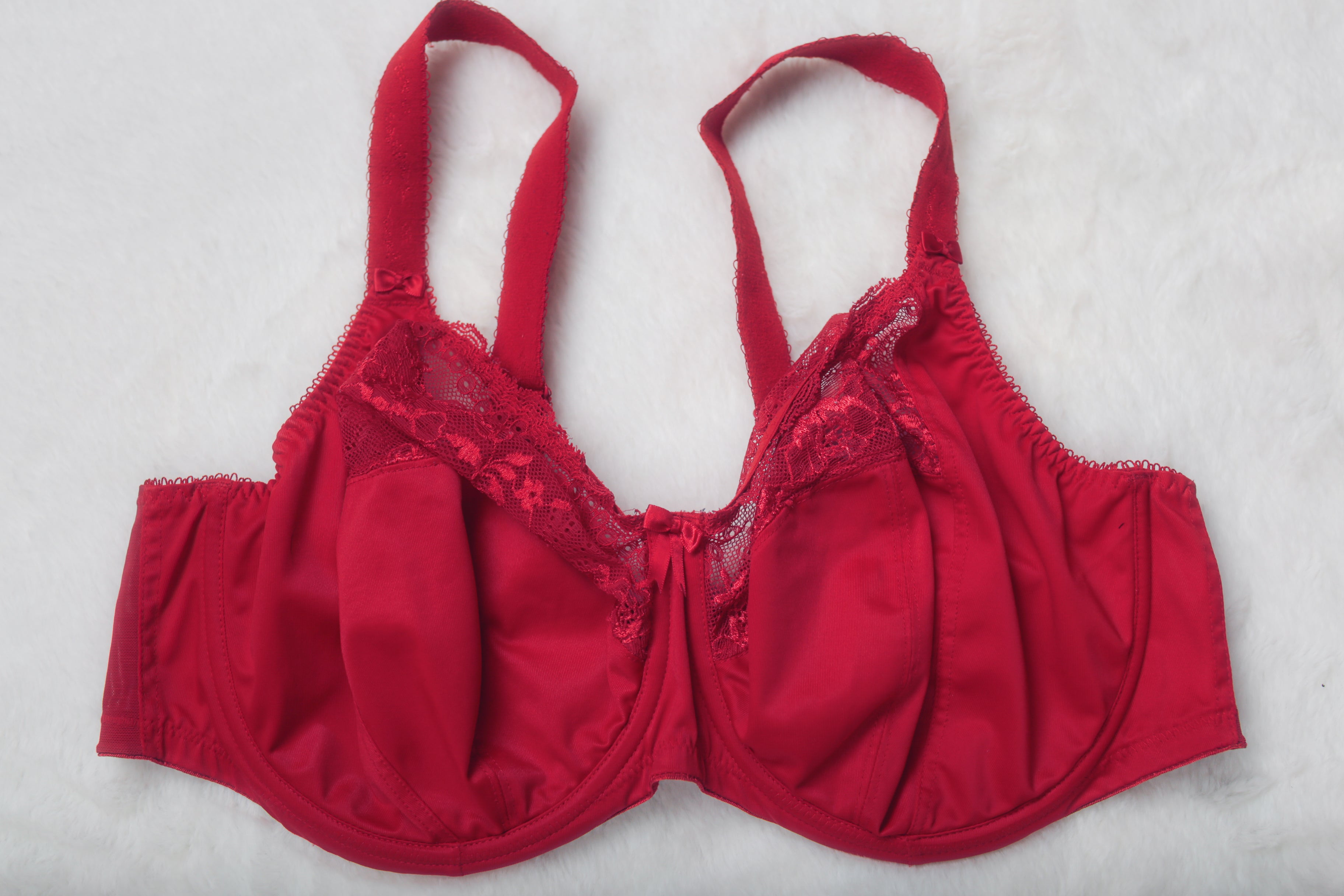 Elomi US 40H UK 40FF EL4111 Morgan Underwire Stretch Banded Unlined Bra Red