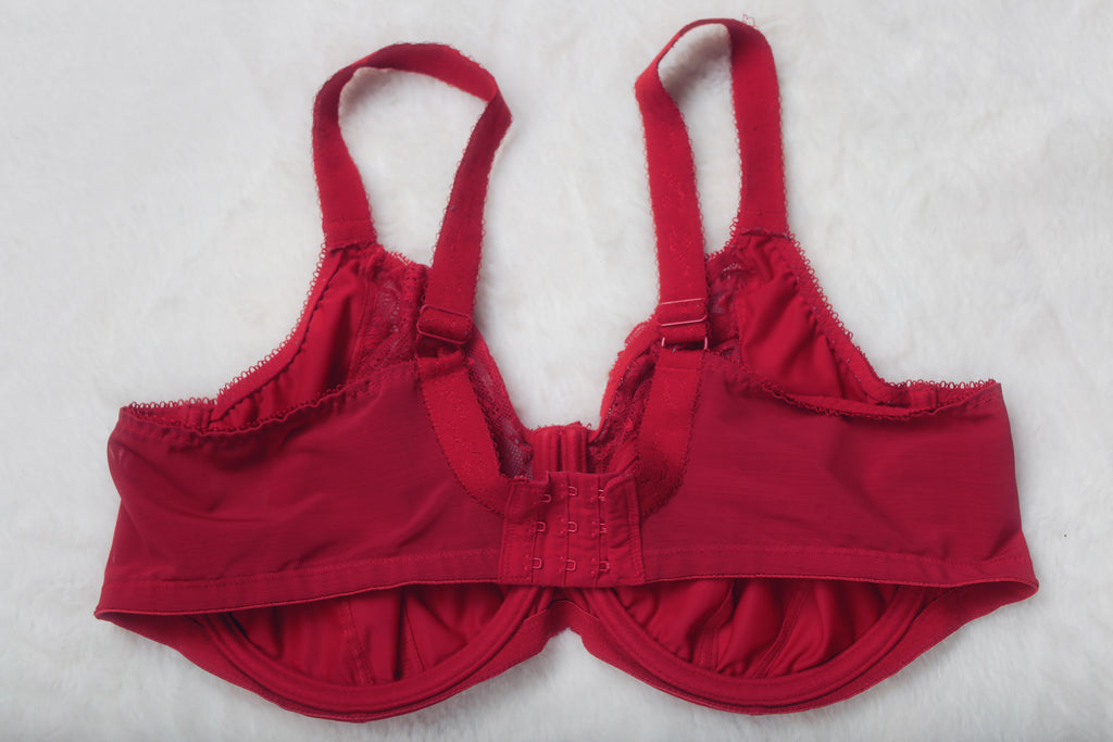 Elomi US 40H UK 40FF EL4111 Morgan Underwire Stretch Banded Unlined Bra Red